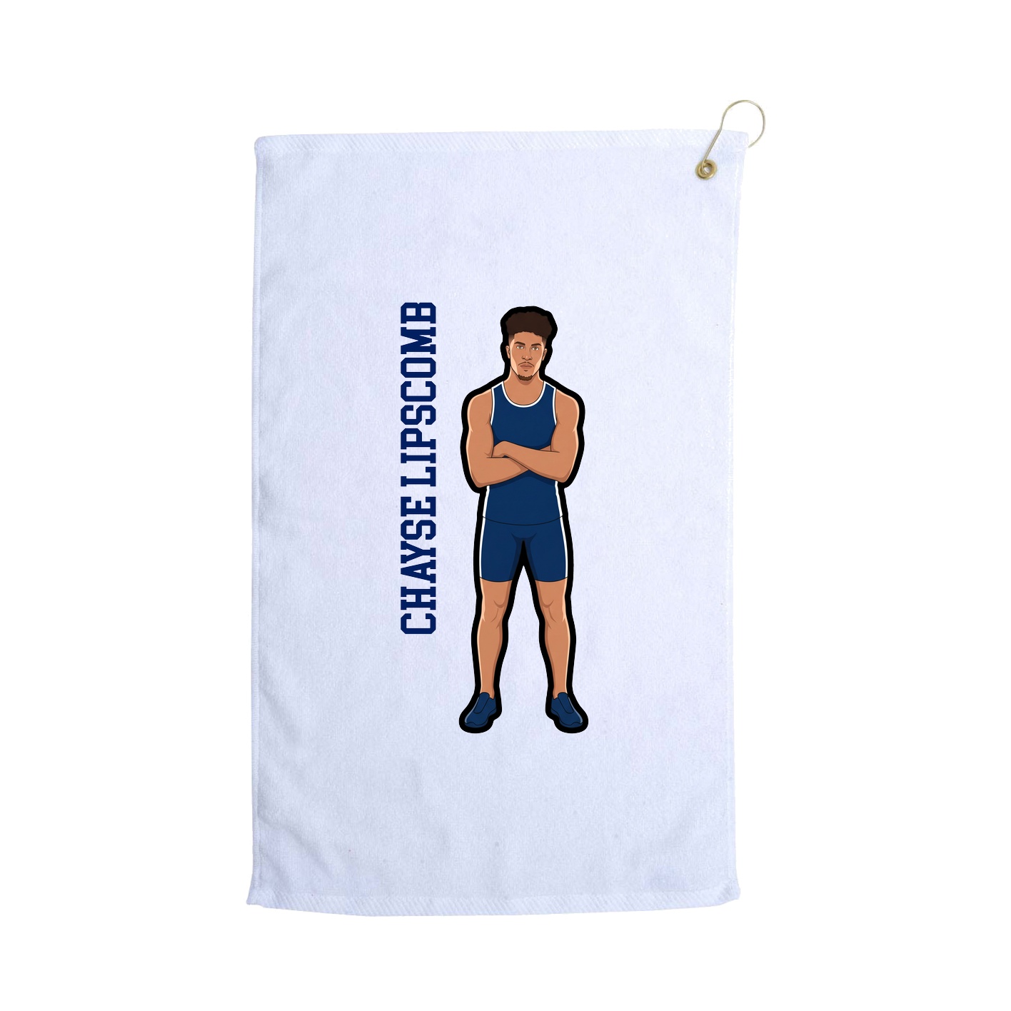 Golf Towel — Name Vertical in White