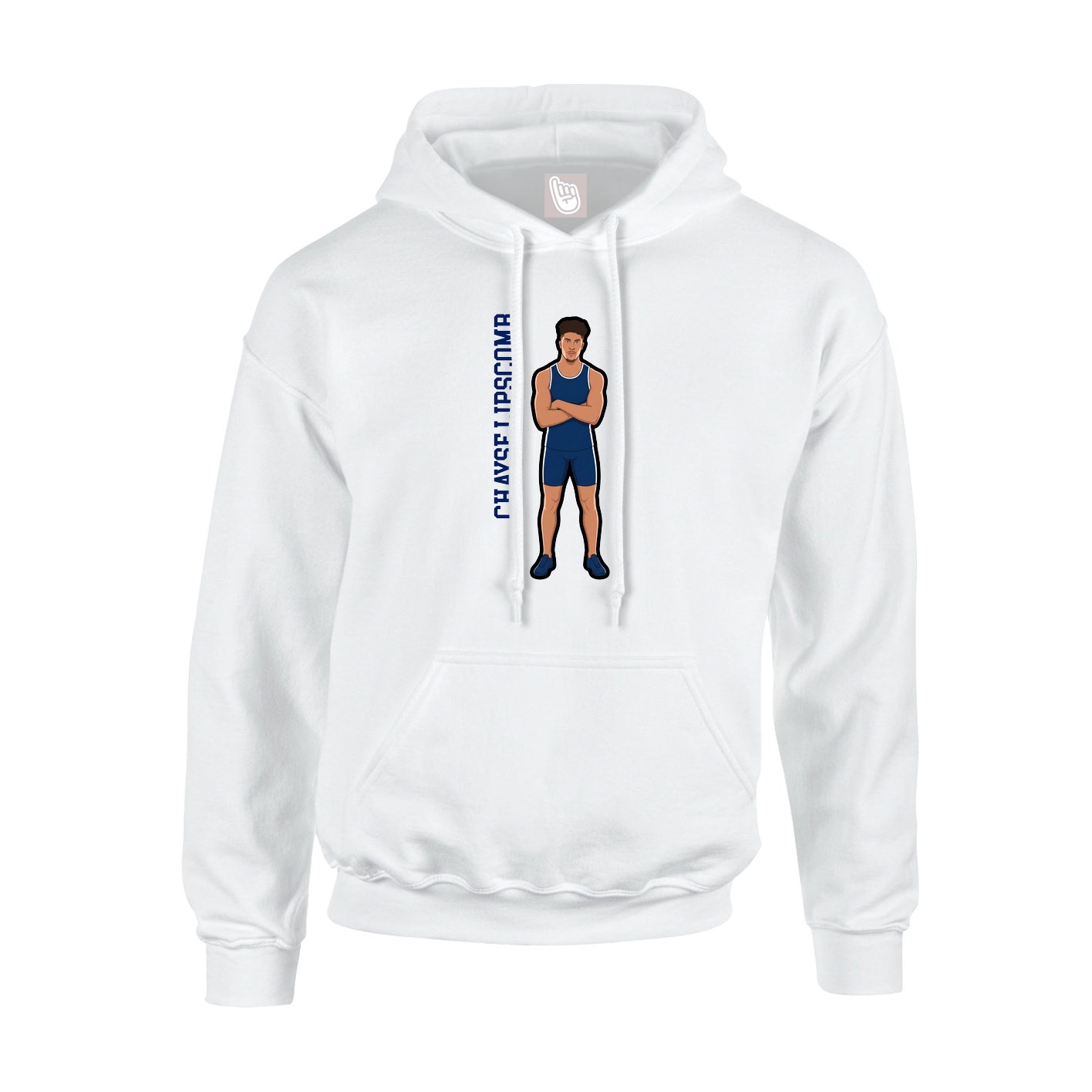 Youth Hoodie — Name Vertical in White