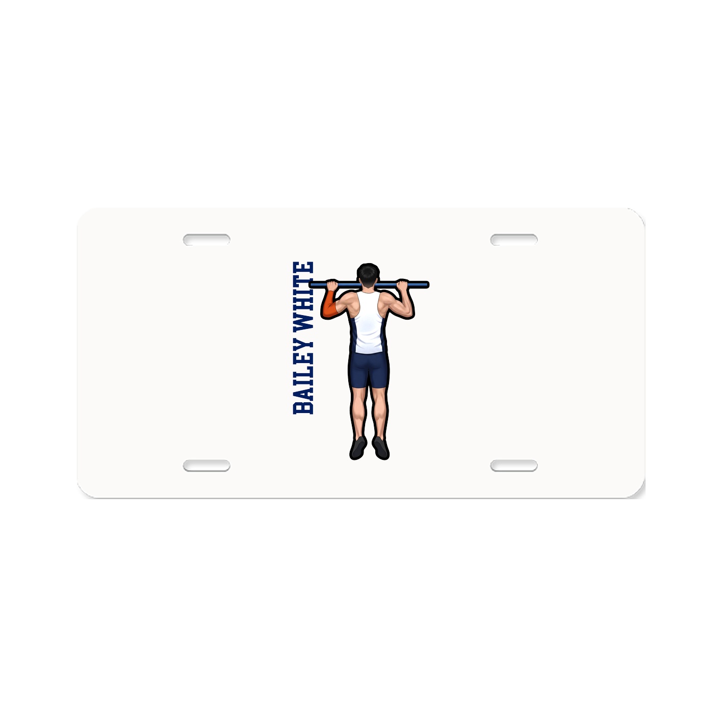 License Plate — Name Vertical in Classic