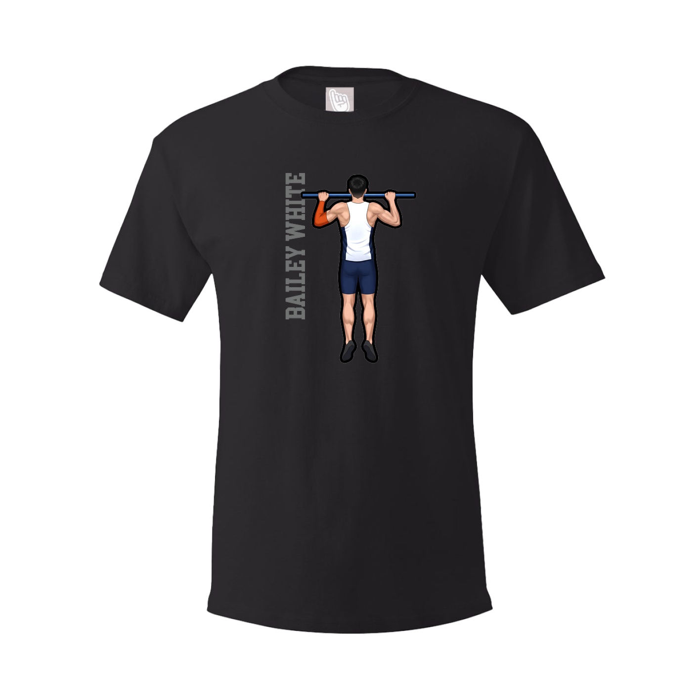 Youth Tee — Name Vertical in Black