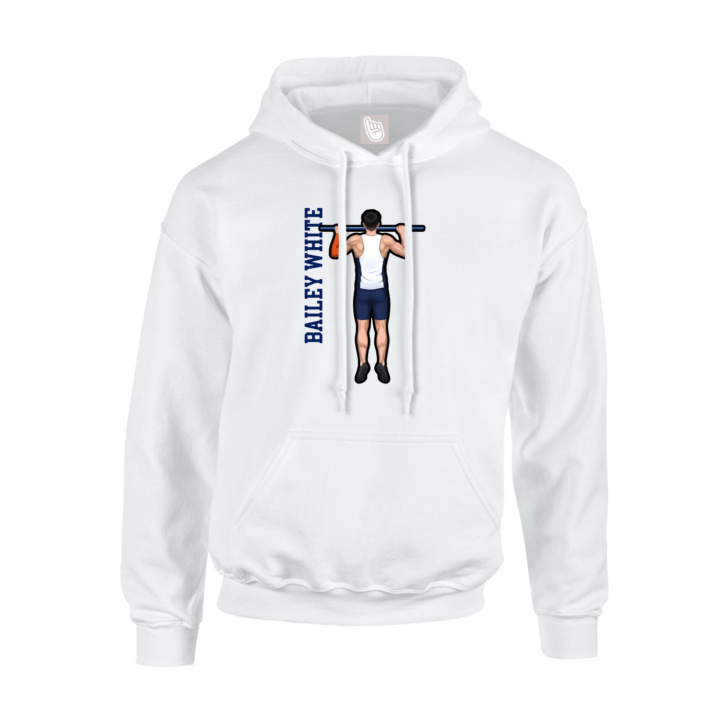 Hoodie — Name Vertical in White