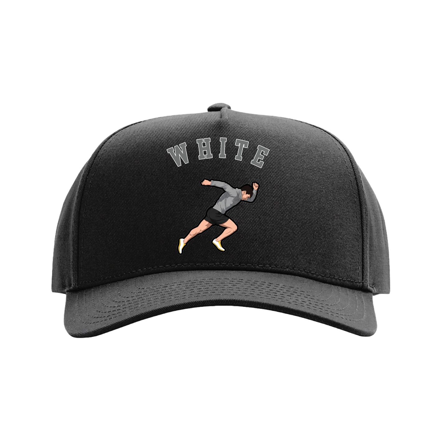 Full Fabric Five-Panel Champ Cap — Shirsey Arch in Black