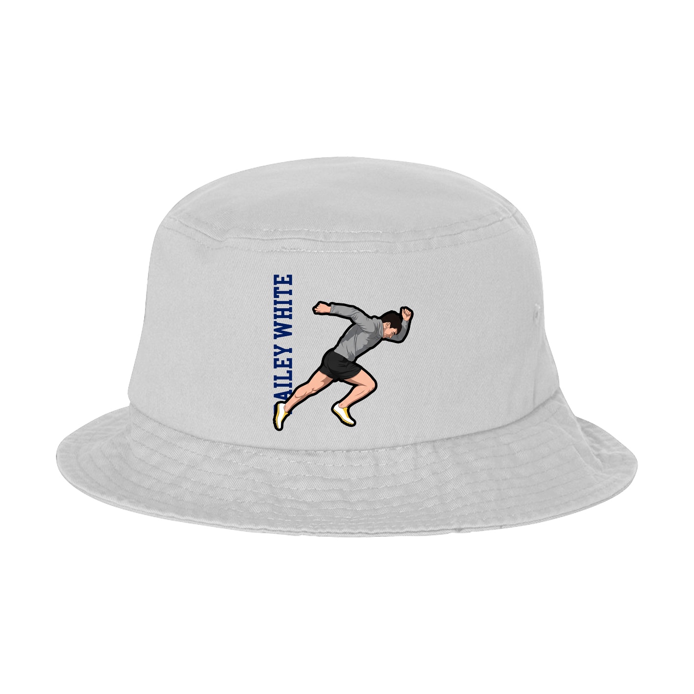 Bucket Cap — Name Vertical in White