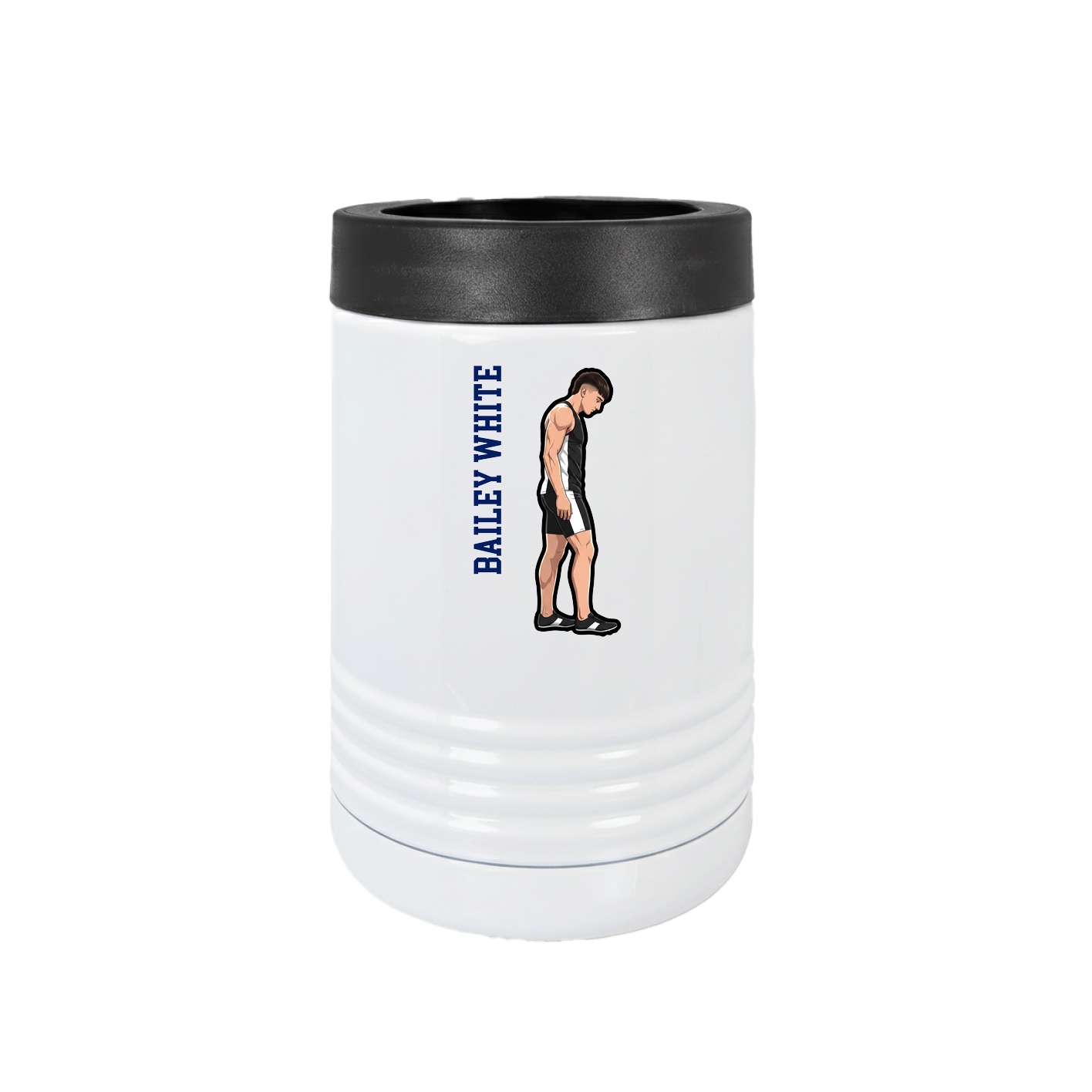 Beverage Holder — Name Vertical in White