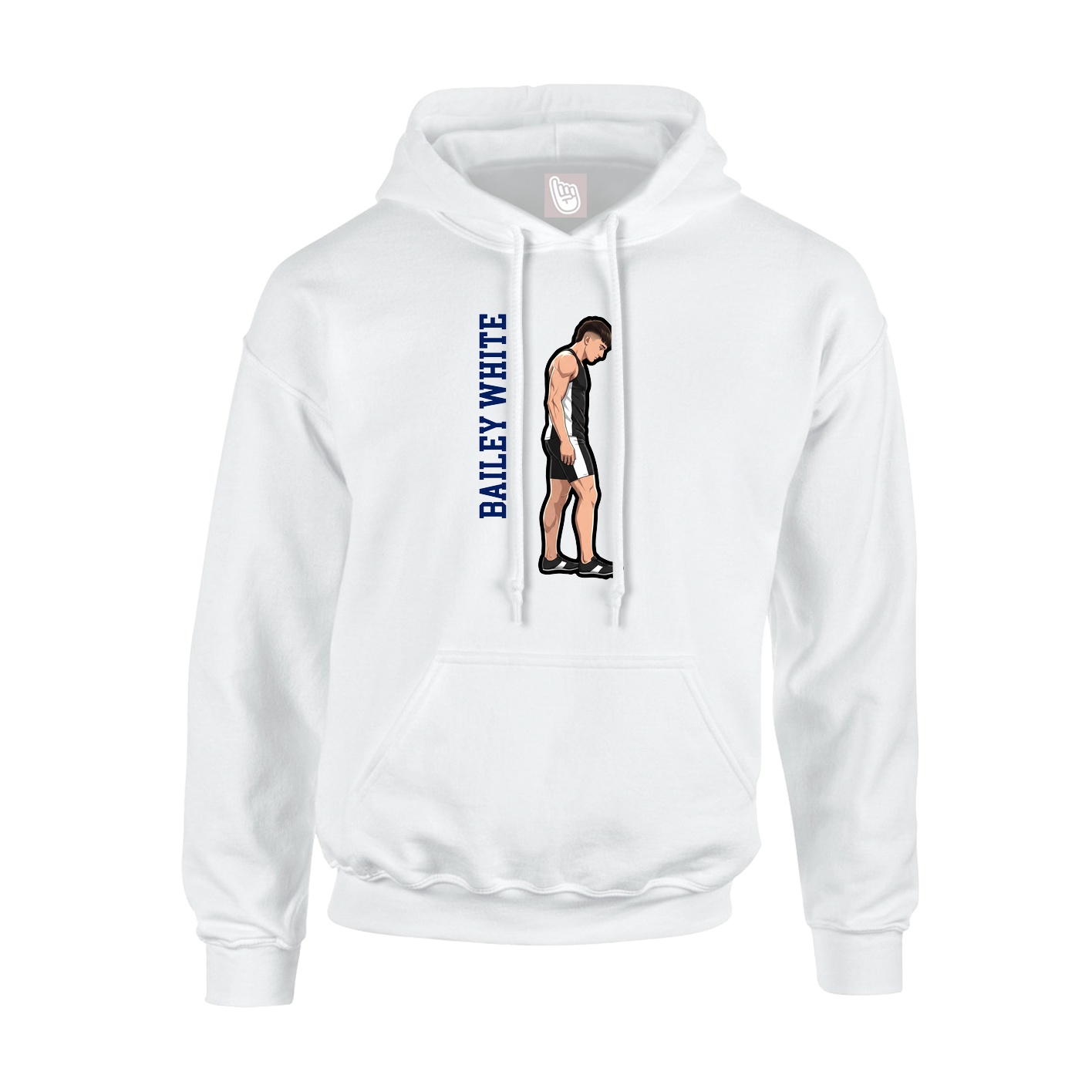 Hoodie — Name Vertical in White