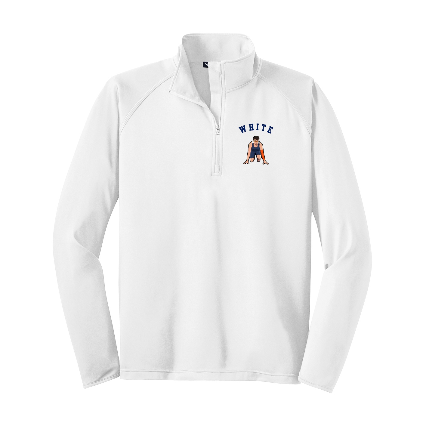 Q-Zip Pullover — Shirsey Arch in White