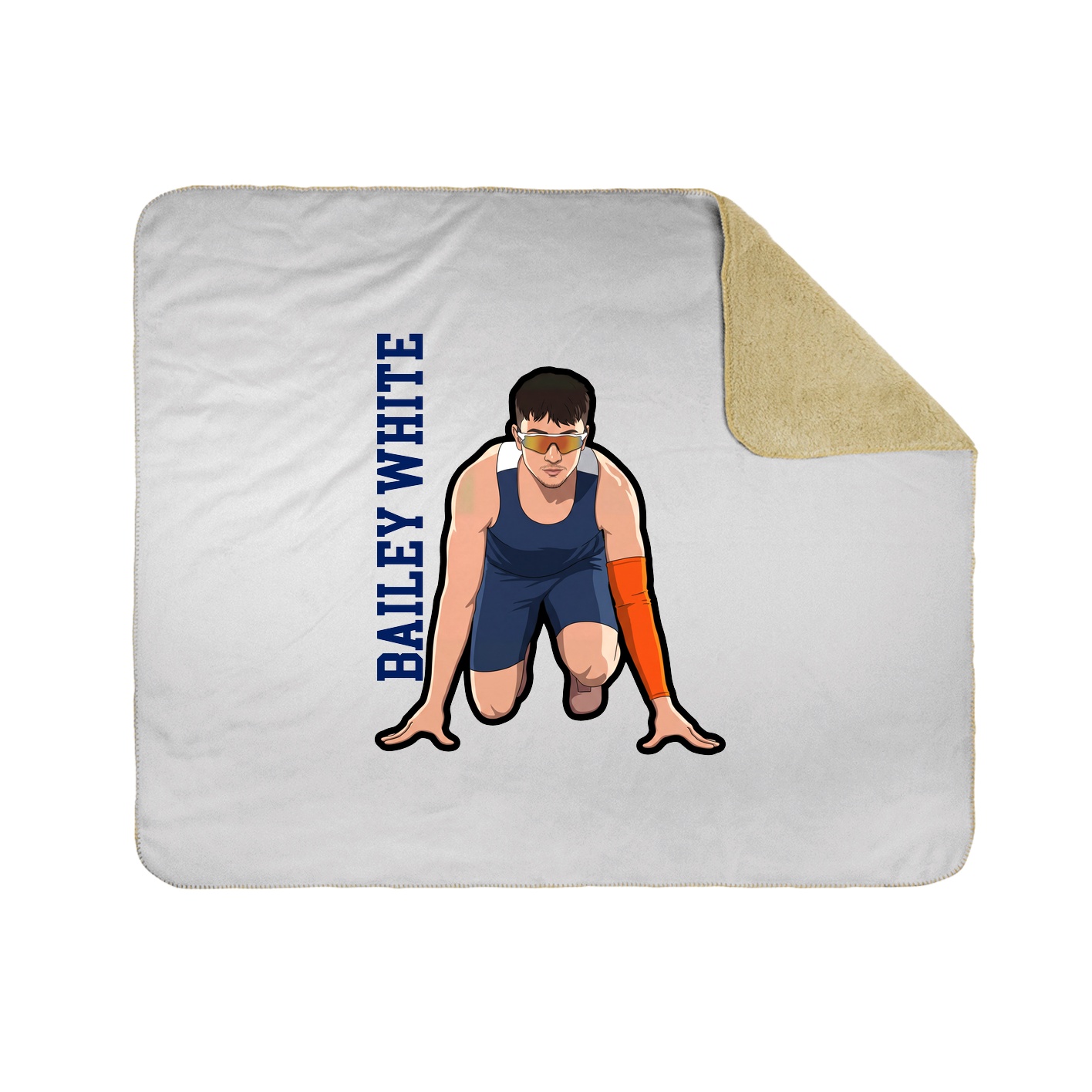 Throw Blanket — Name Vertical in White