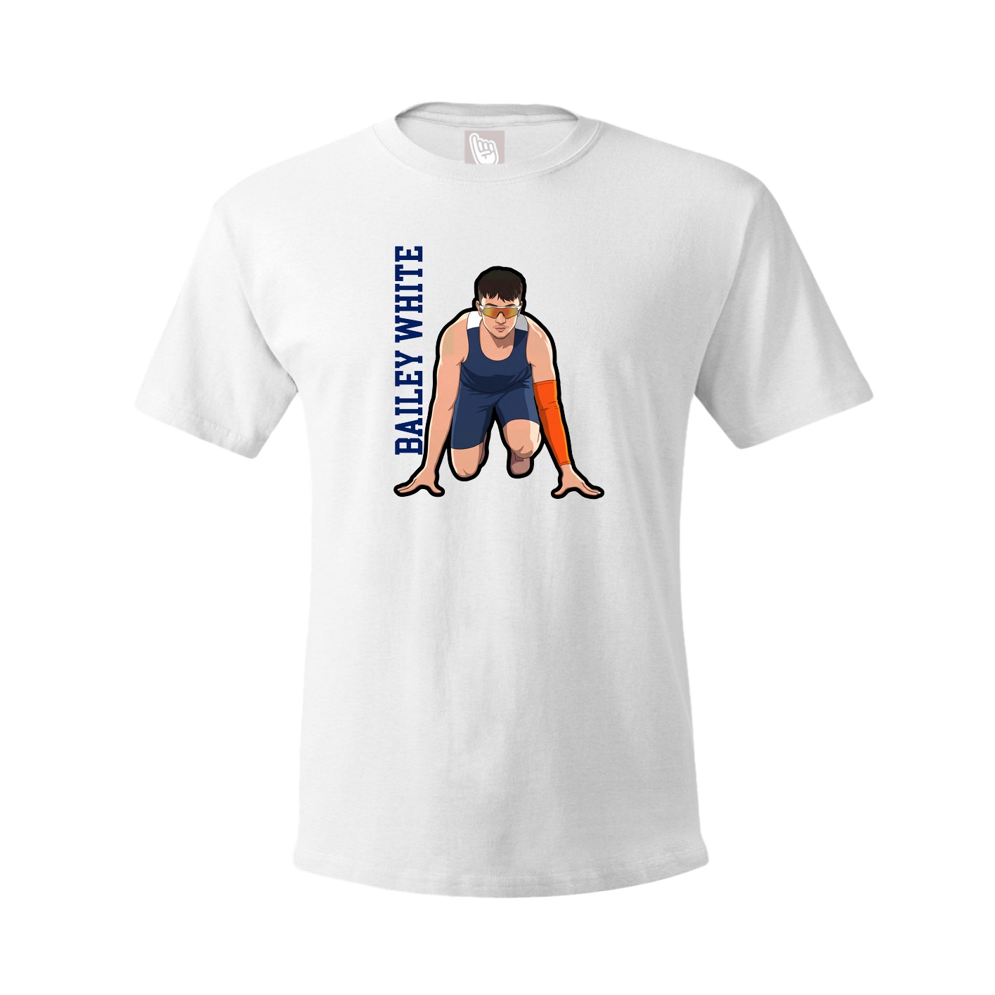 Tee — Name Vertical in White