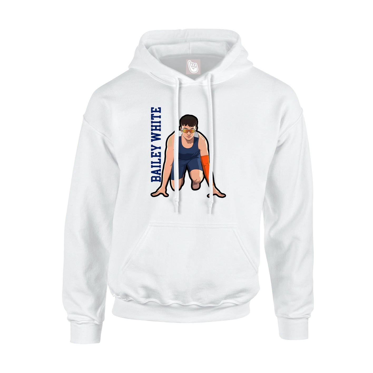 Hoodie — Name Vertical in White