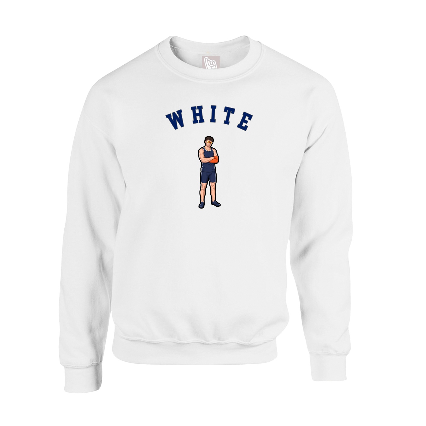 Fleece Crew — Shirsey Arch in White