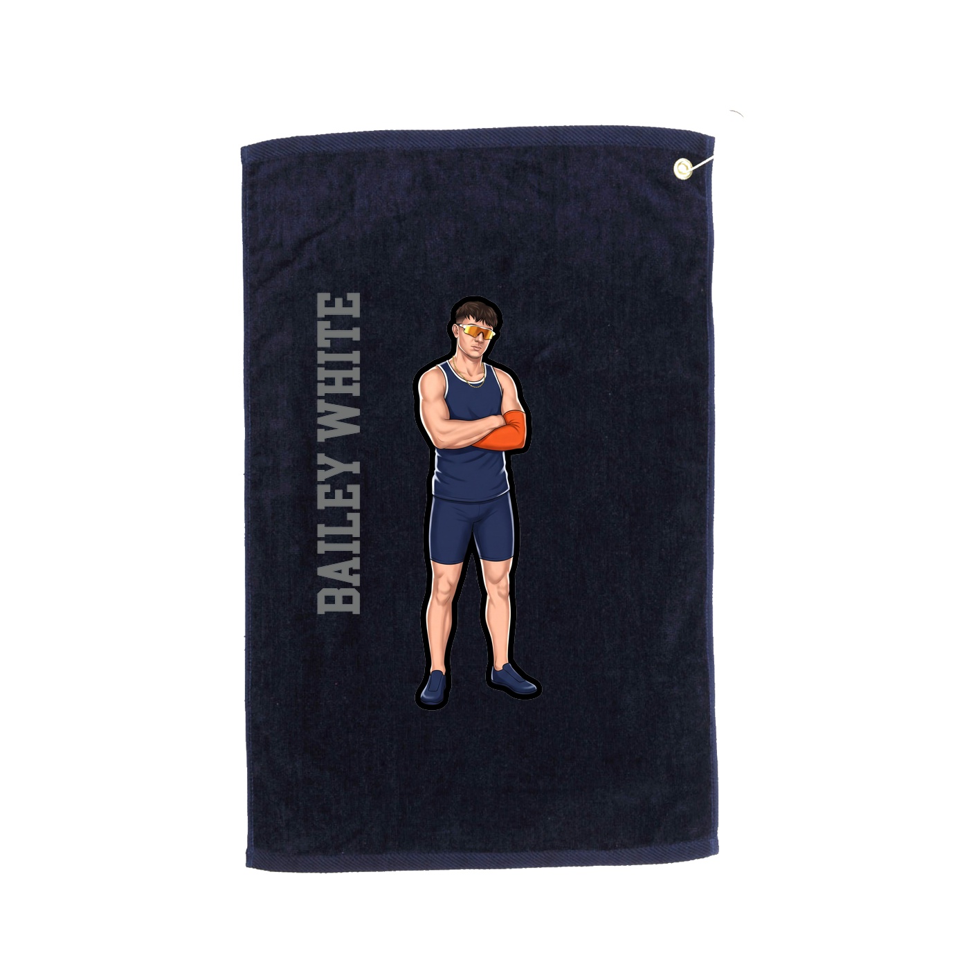 Golf Towel — Name Vertical in Navy