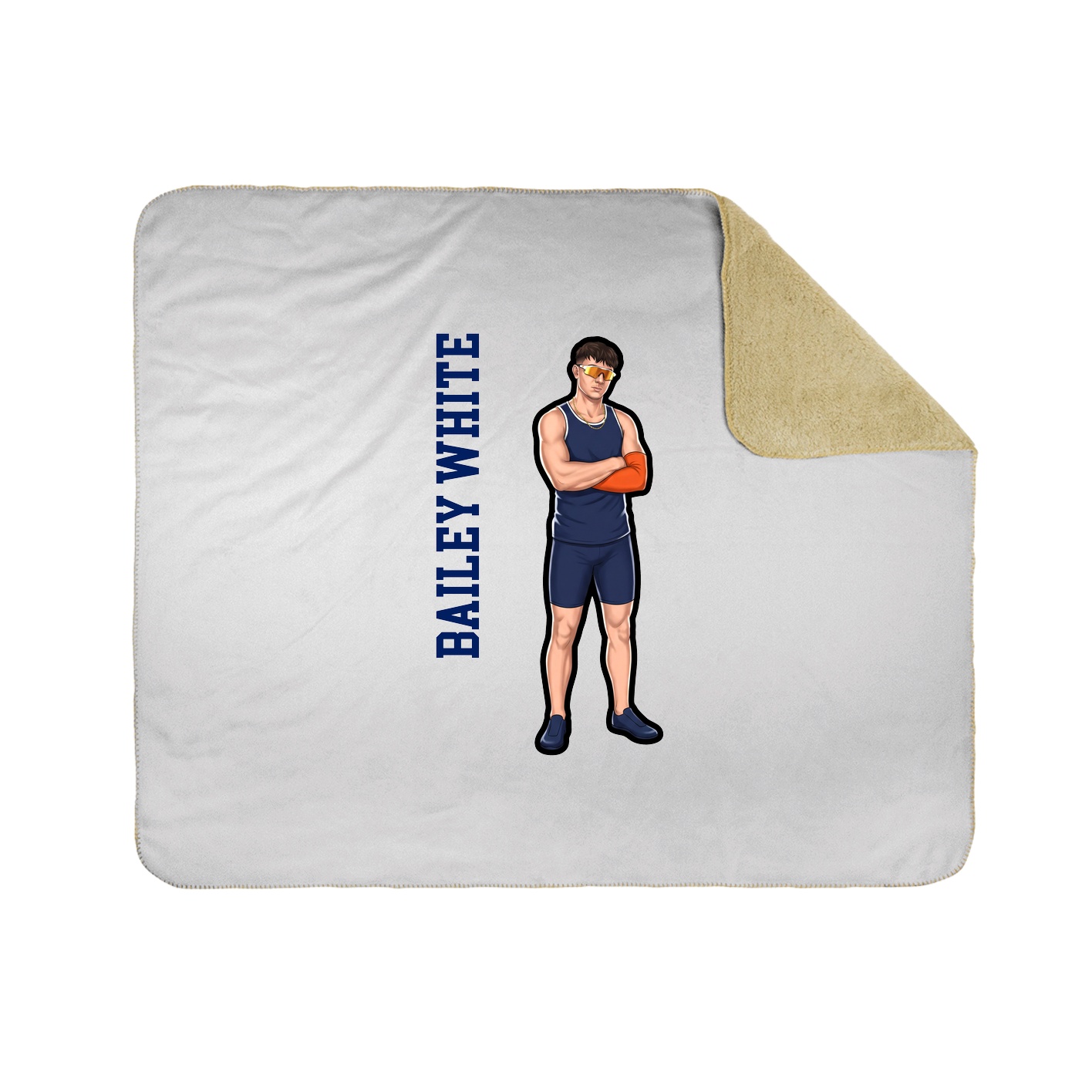 Throw Blanket — Name Vertical in White