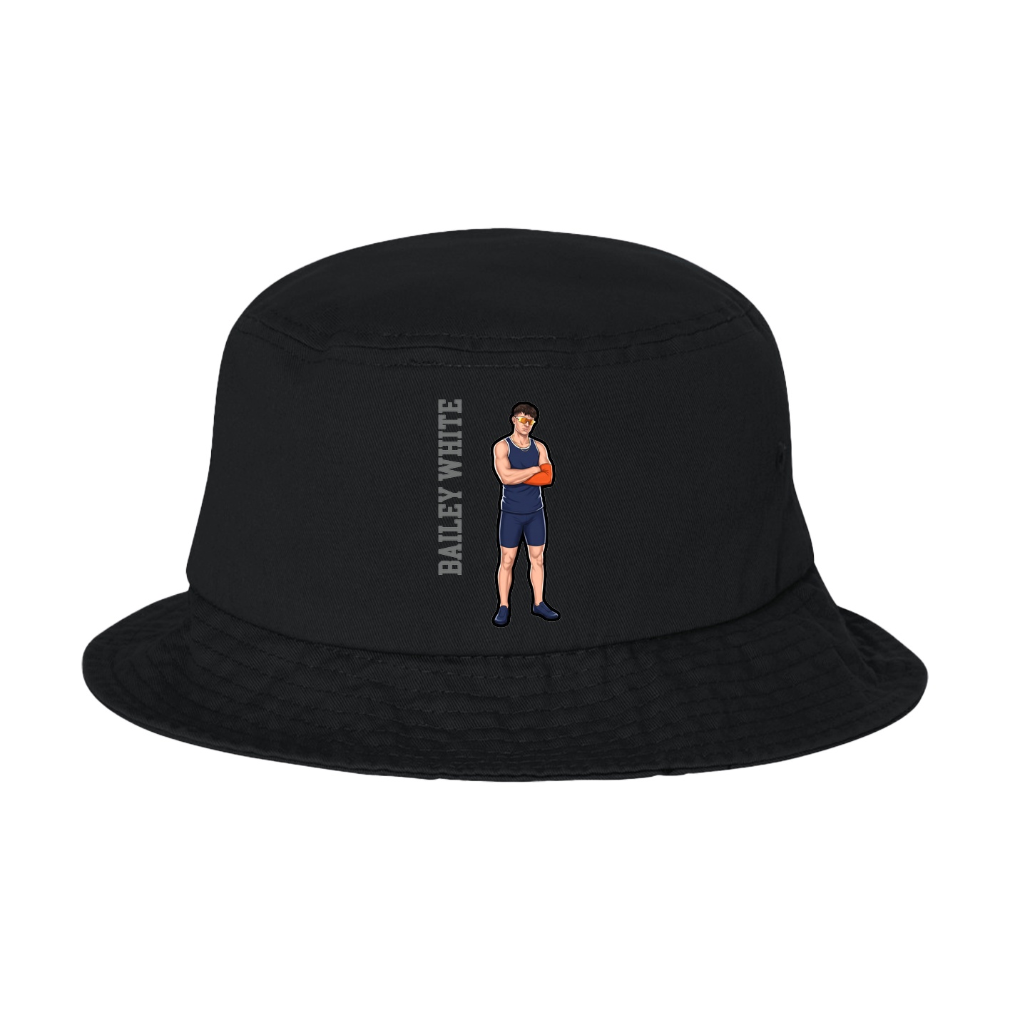 Bucket Cap — Name Vertical in Black