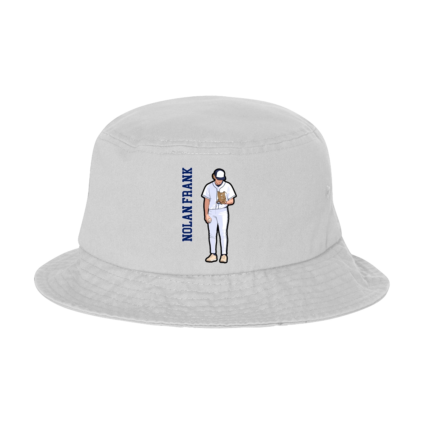 Bucket Cap — Name Vertical in White