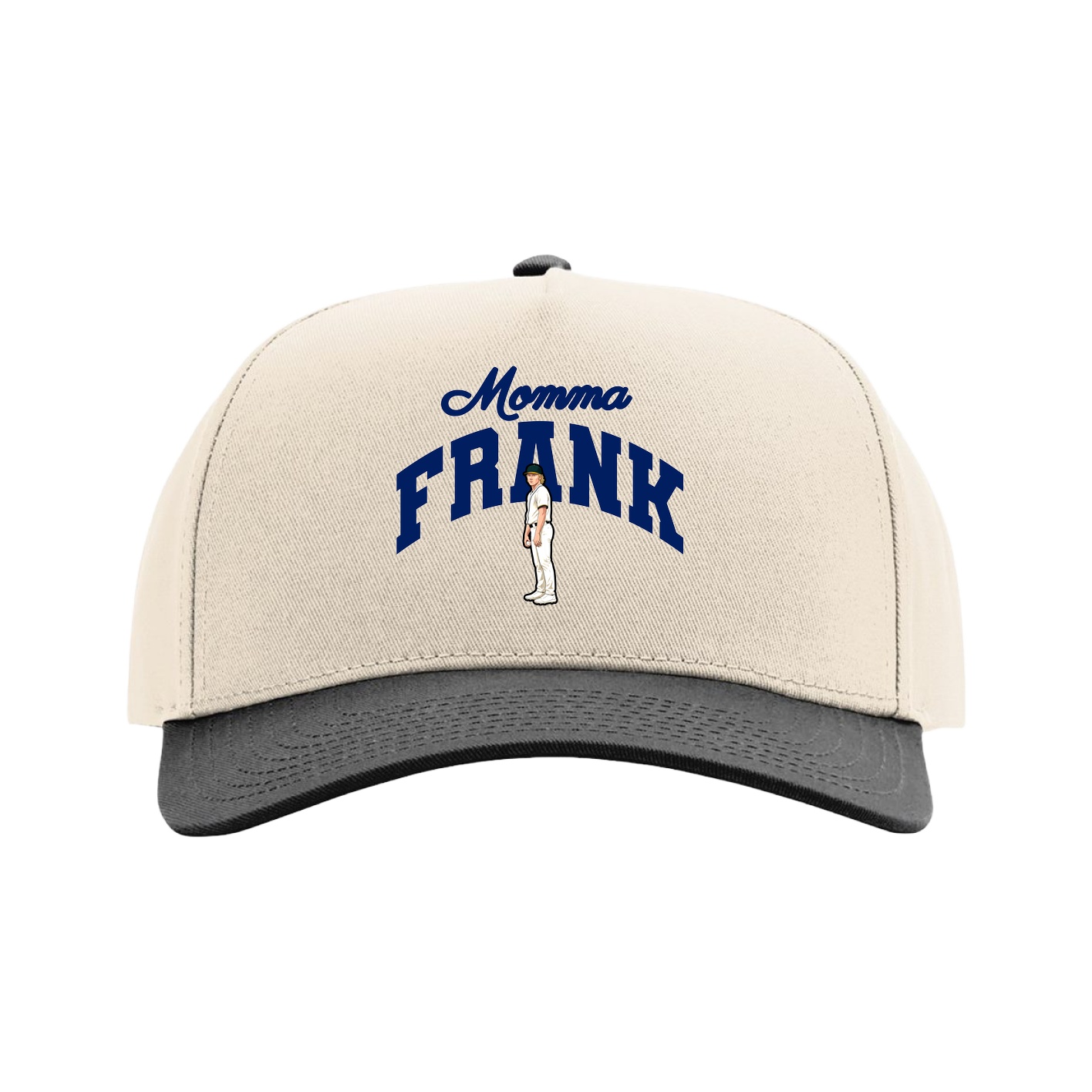 Full Fabric Five-Panel Champ Cap — Mothers Day Arch in Cream/Black