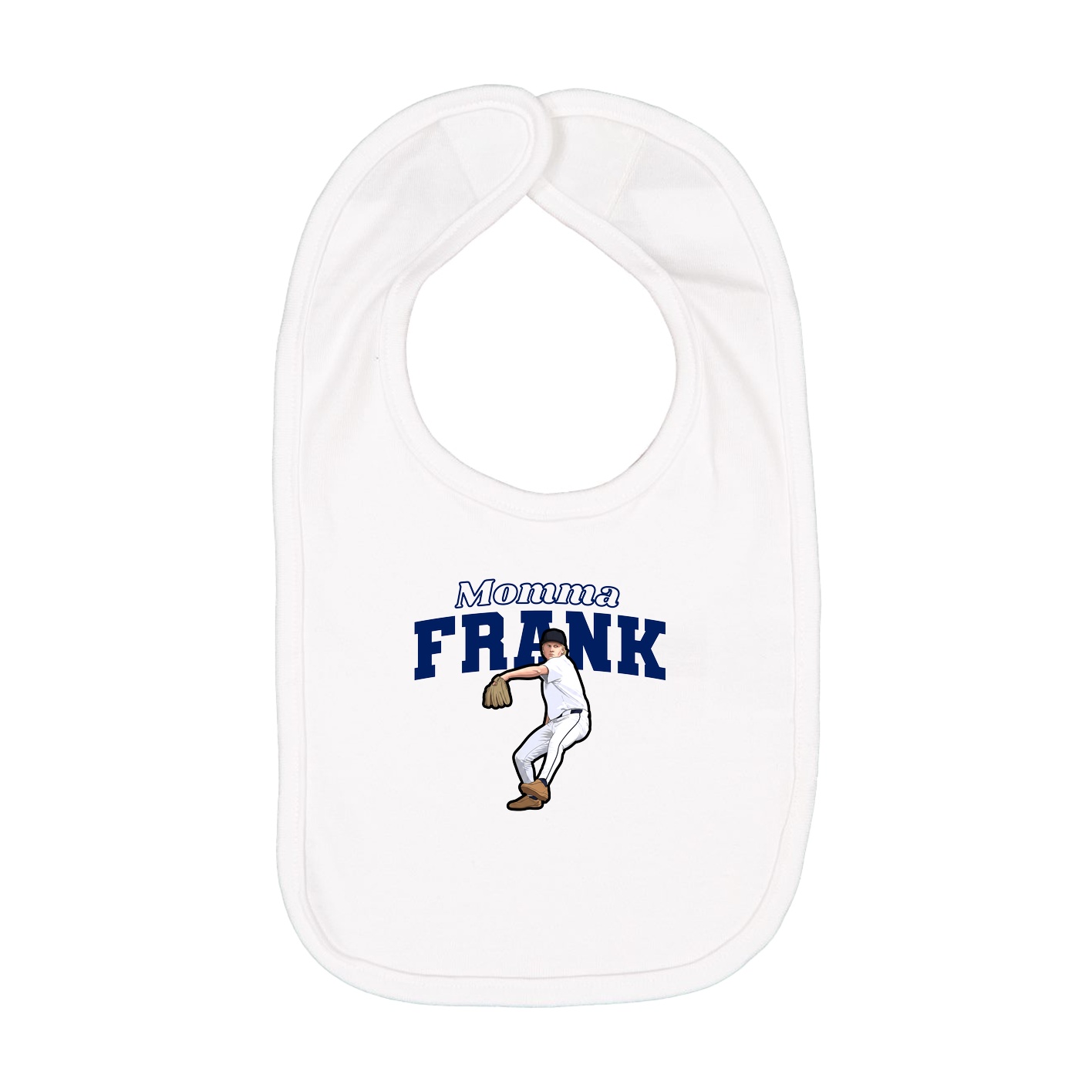 Infant Bib — Mothers Day Block in White