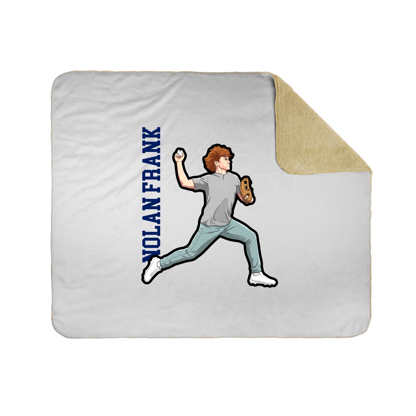 Throw Blanket — Name Vertical in White