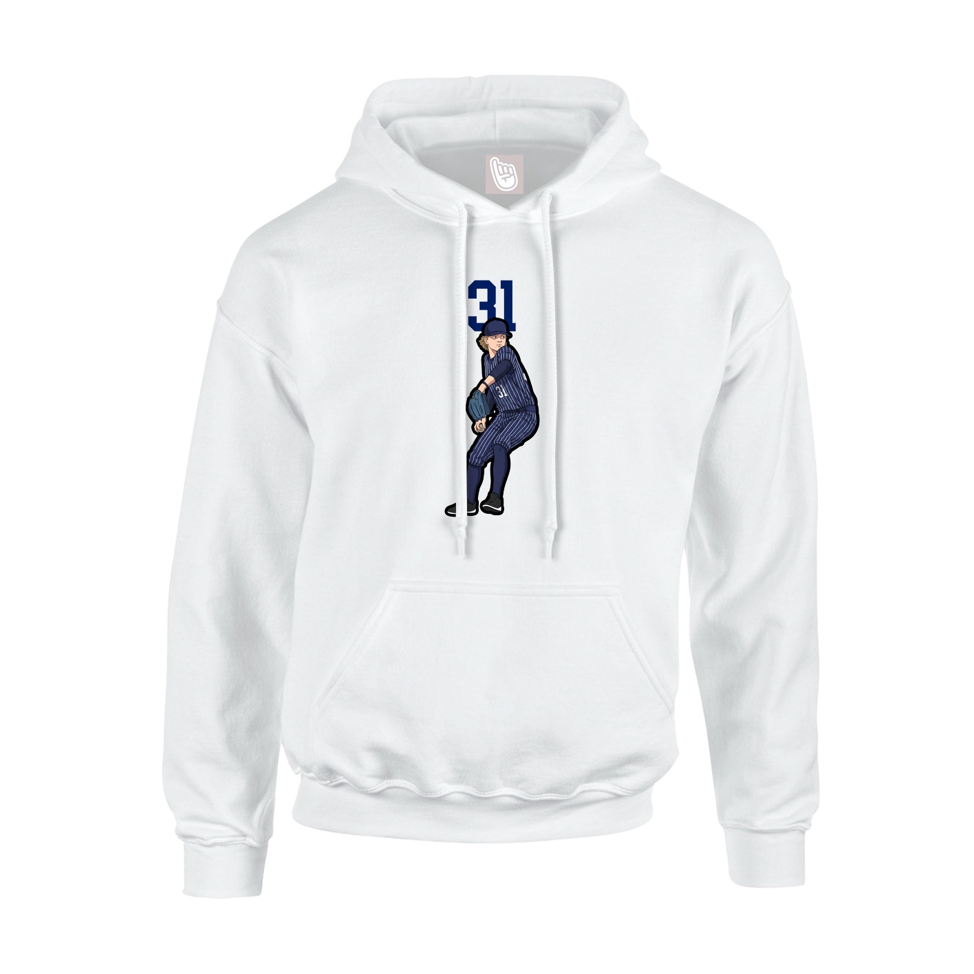 Hoodie — Number Top in White