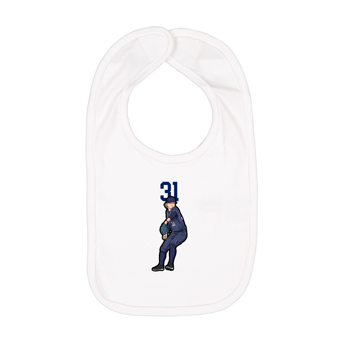 Infant Bib — Number Top in White