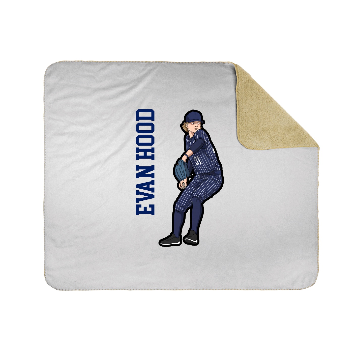 Throw Blanket — Name Vertical in White