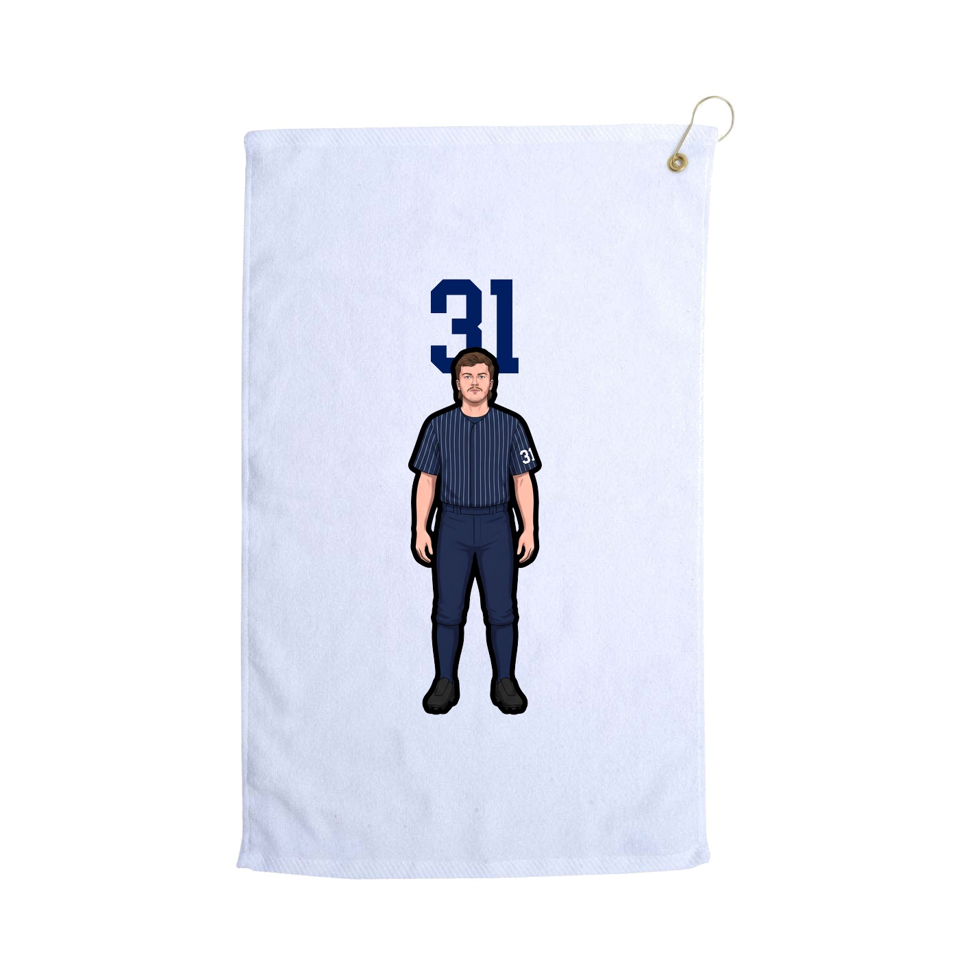 Golf Towel — Number Top in White