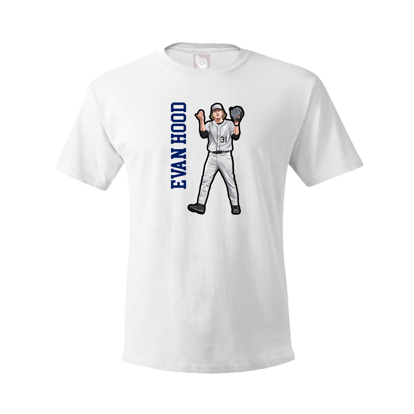 Youth Tee — Name Vertical in White