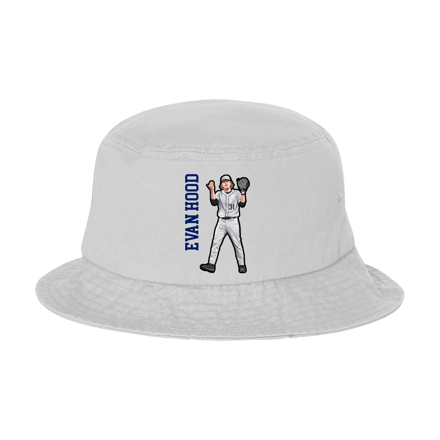 Bucket Cap — Name Vertical in White