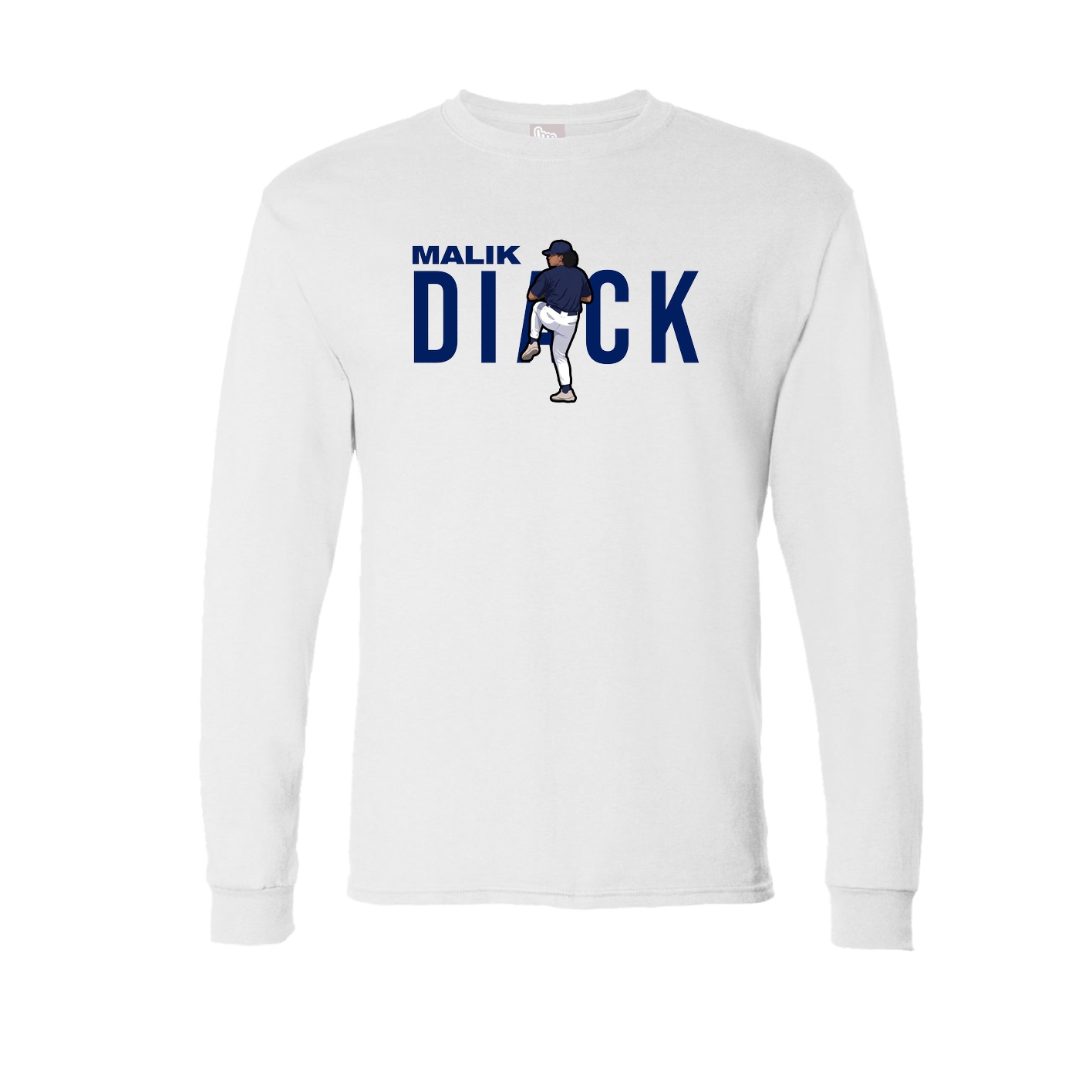 Long Sleeve Tee — Player Name in White