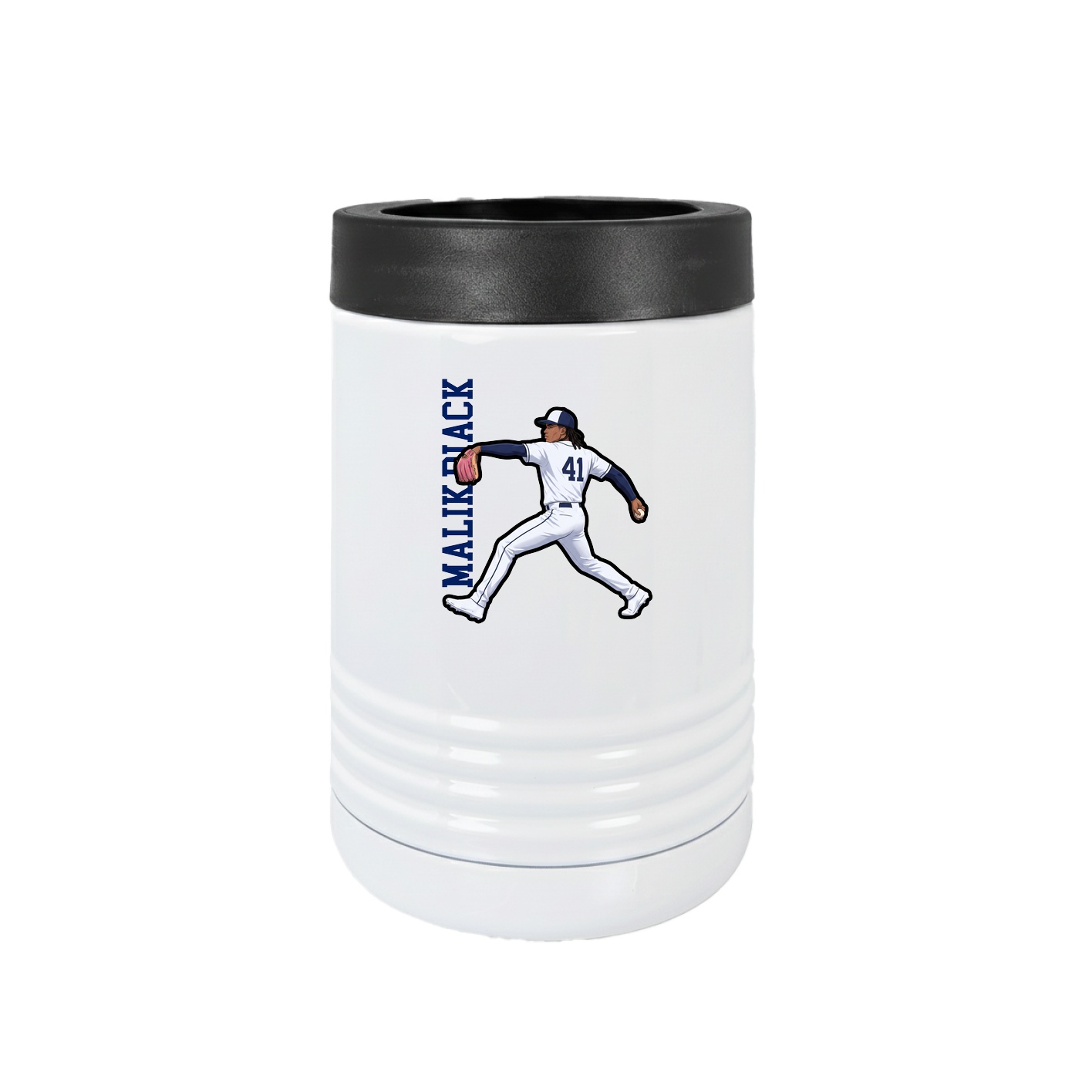 Beverage Holder — Name Vertical in White