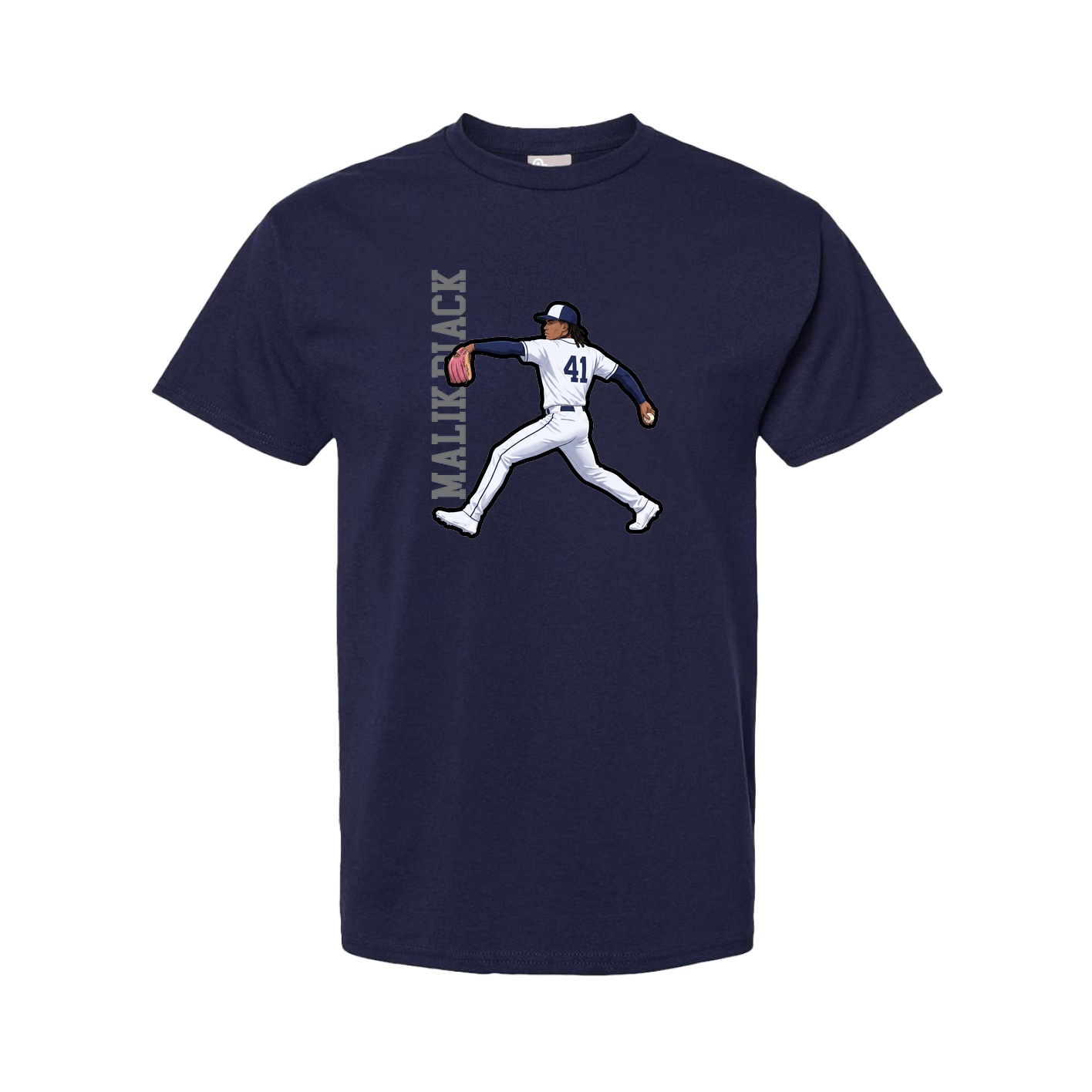Tee — Name Vertical in Navy