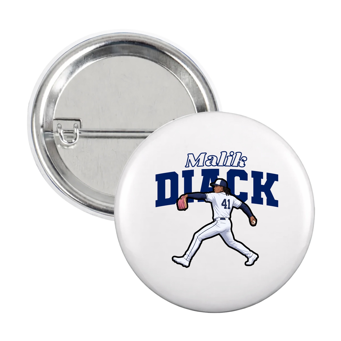 Game Day Button — Name Arch in White