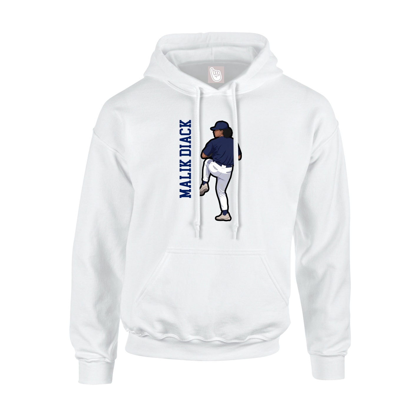 Hoodie — Name Vertical in White