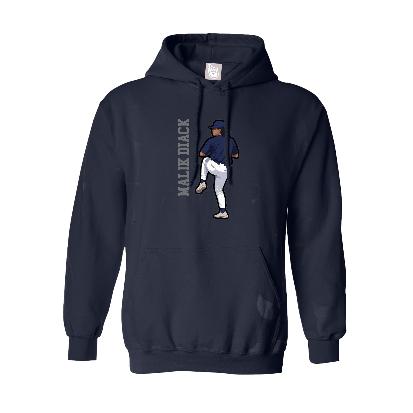 Youth Hoodie — Name Vertical in Navy