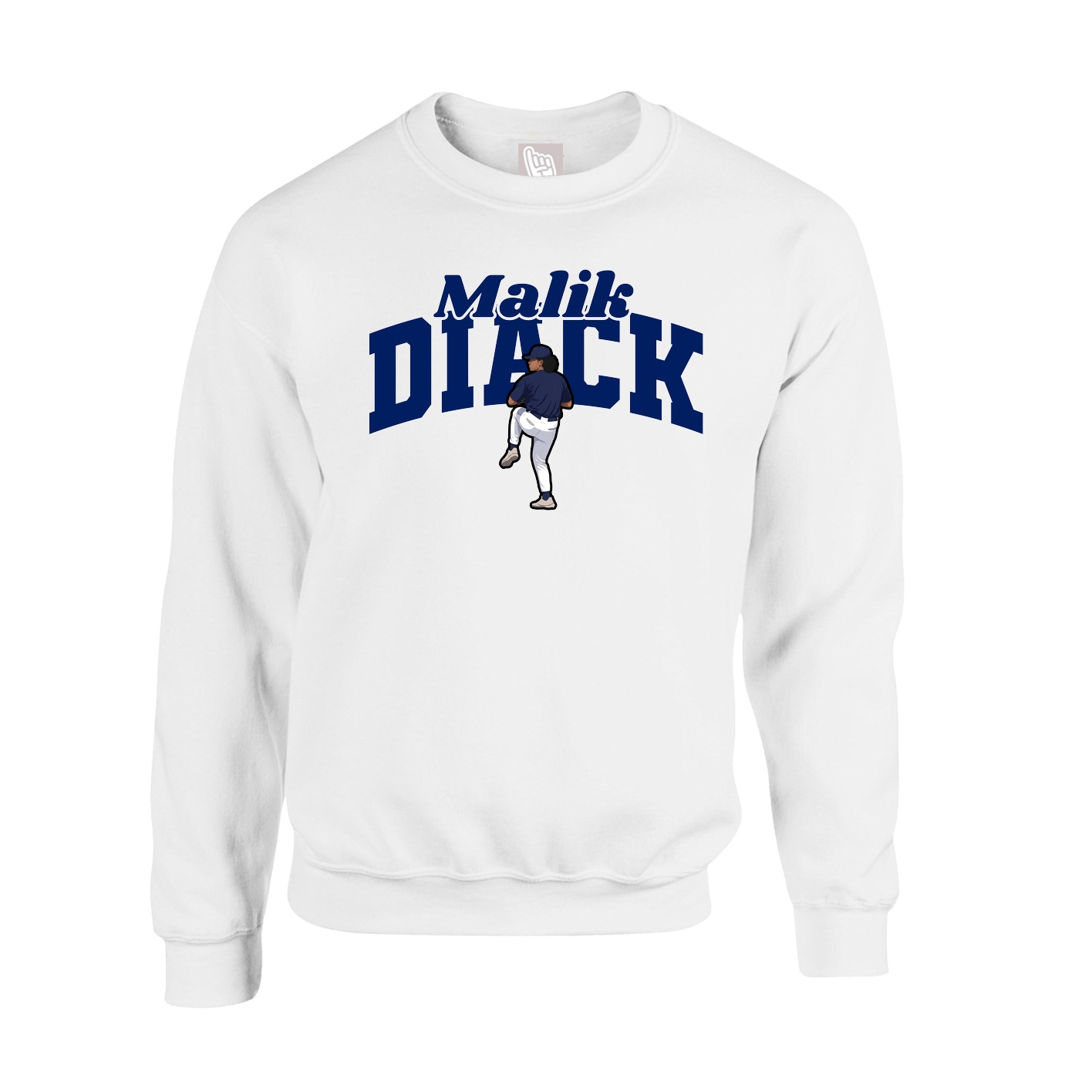 Fleece Crew — Signature Arch in White