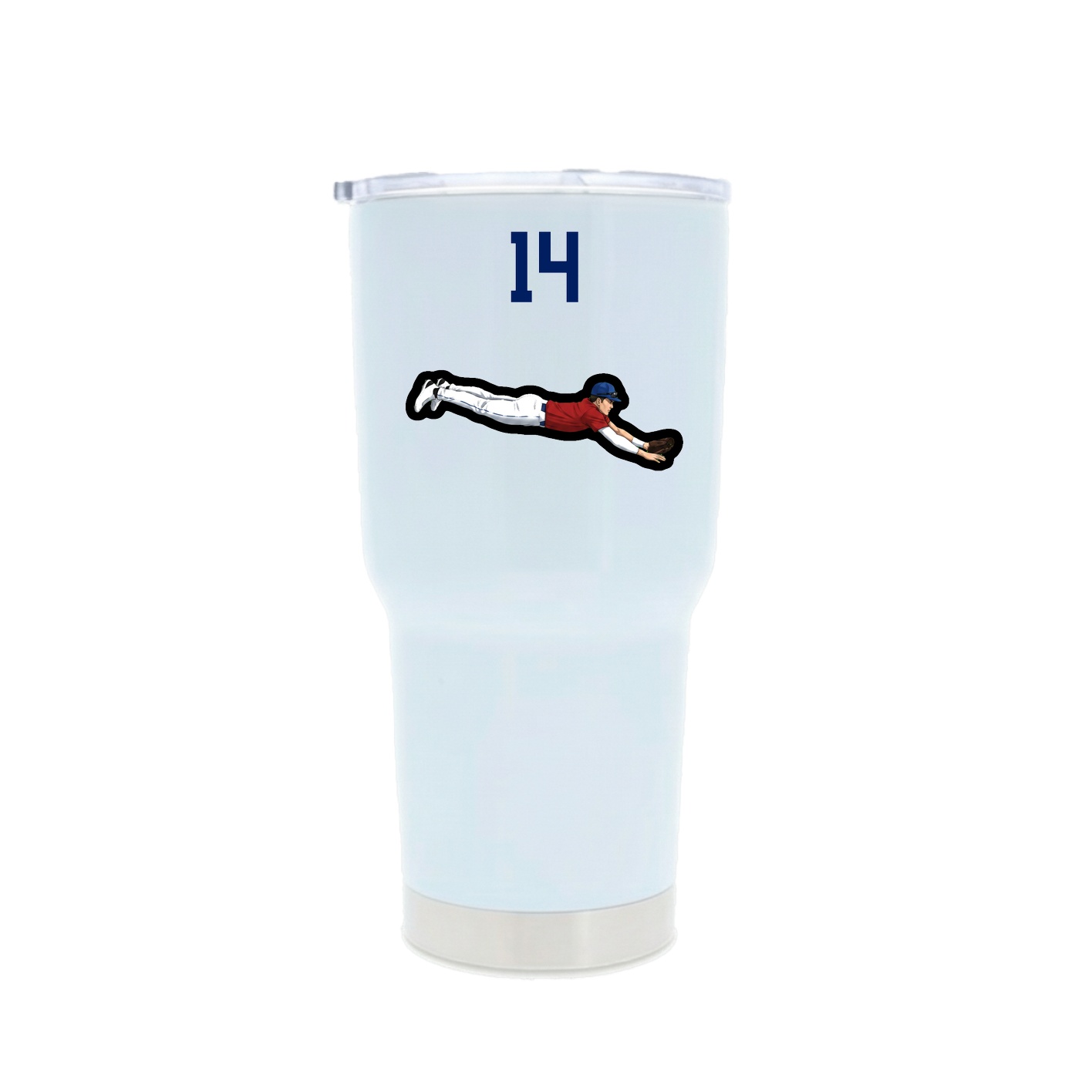 30oz Stainless Steel Tumbler — Number Top in White