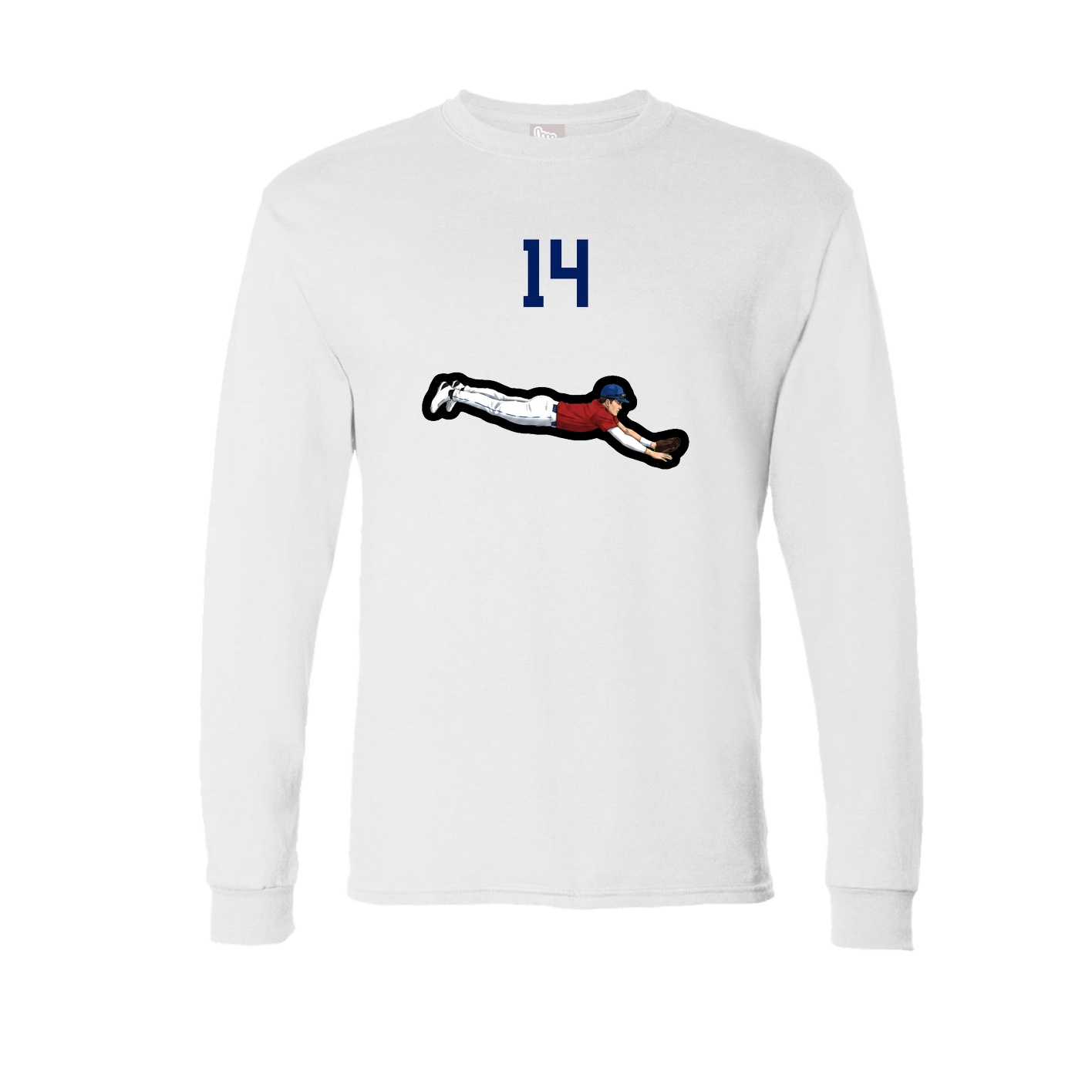 Long Sleeve Tee — Number Top in White