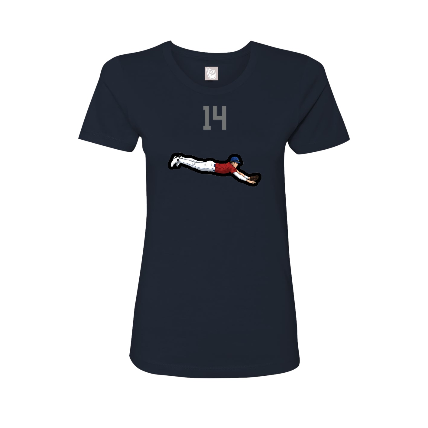Fitted Women's Tee — Number Top in Navy