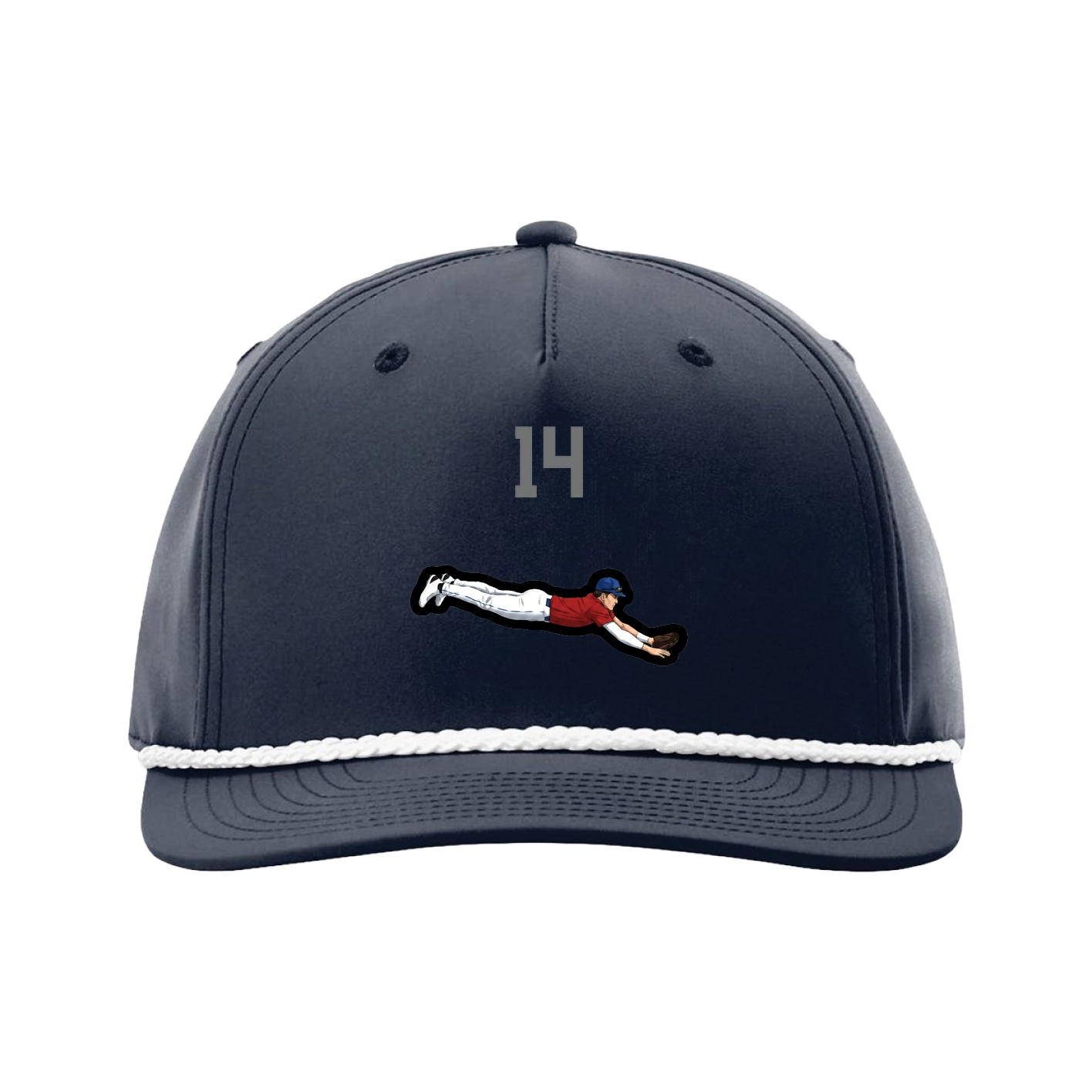 Five-Panel Classic Rope Cap — Number Top in Navy