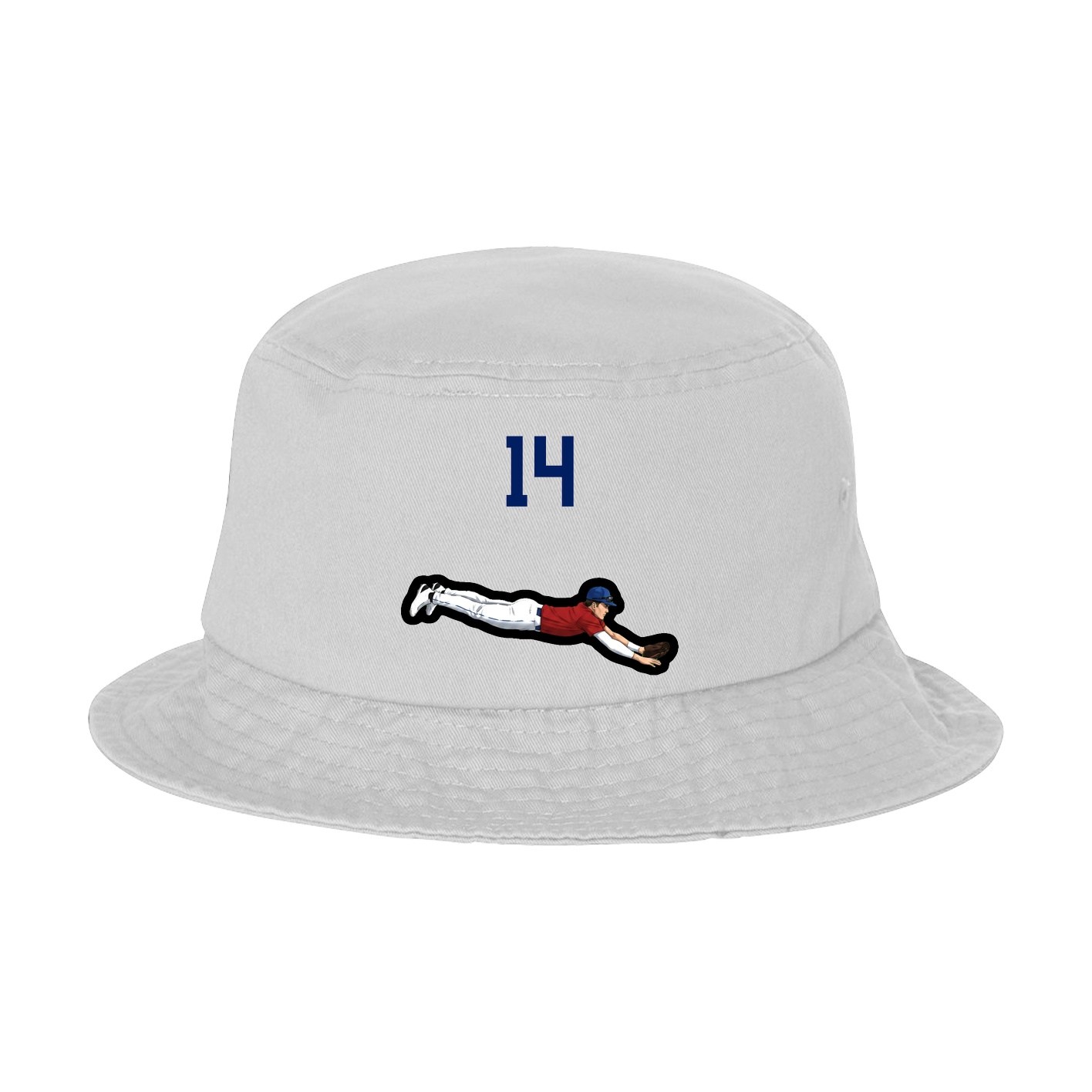 Bucket Cap — Number Top in White