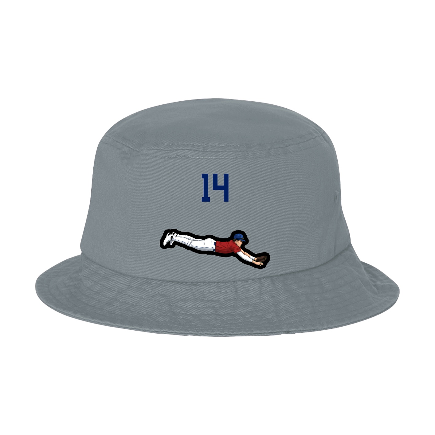 Bucket Cap — Number Top in Grey