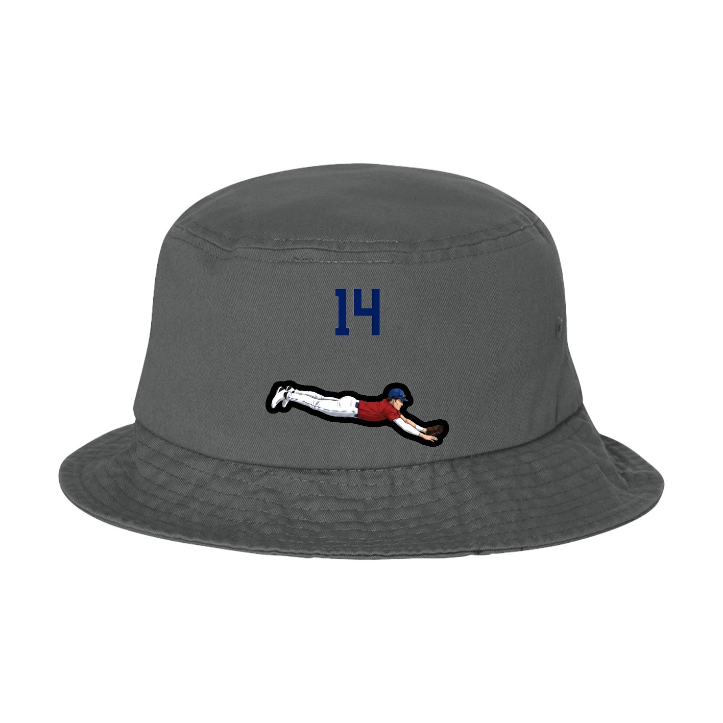 Bucket Cap — Number Top in Grey