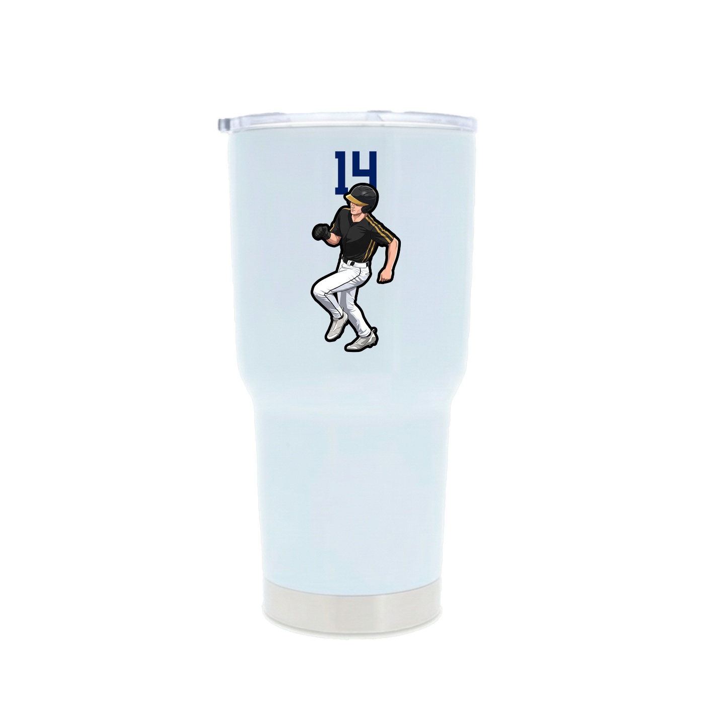 30oz Stainless Steel Tumbler — Number Top in White
