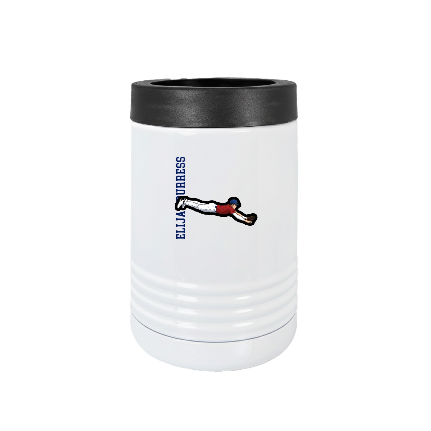 Beverage Holder — Name Vertical in White