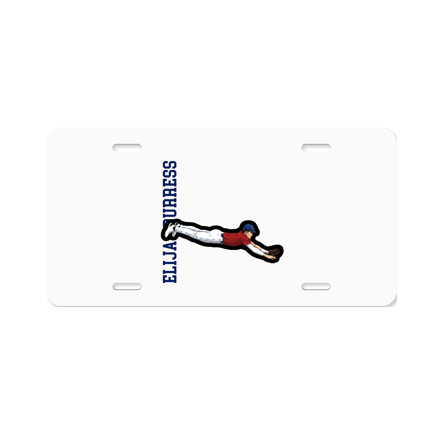 License Plate — Name Vertical in Classic