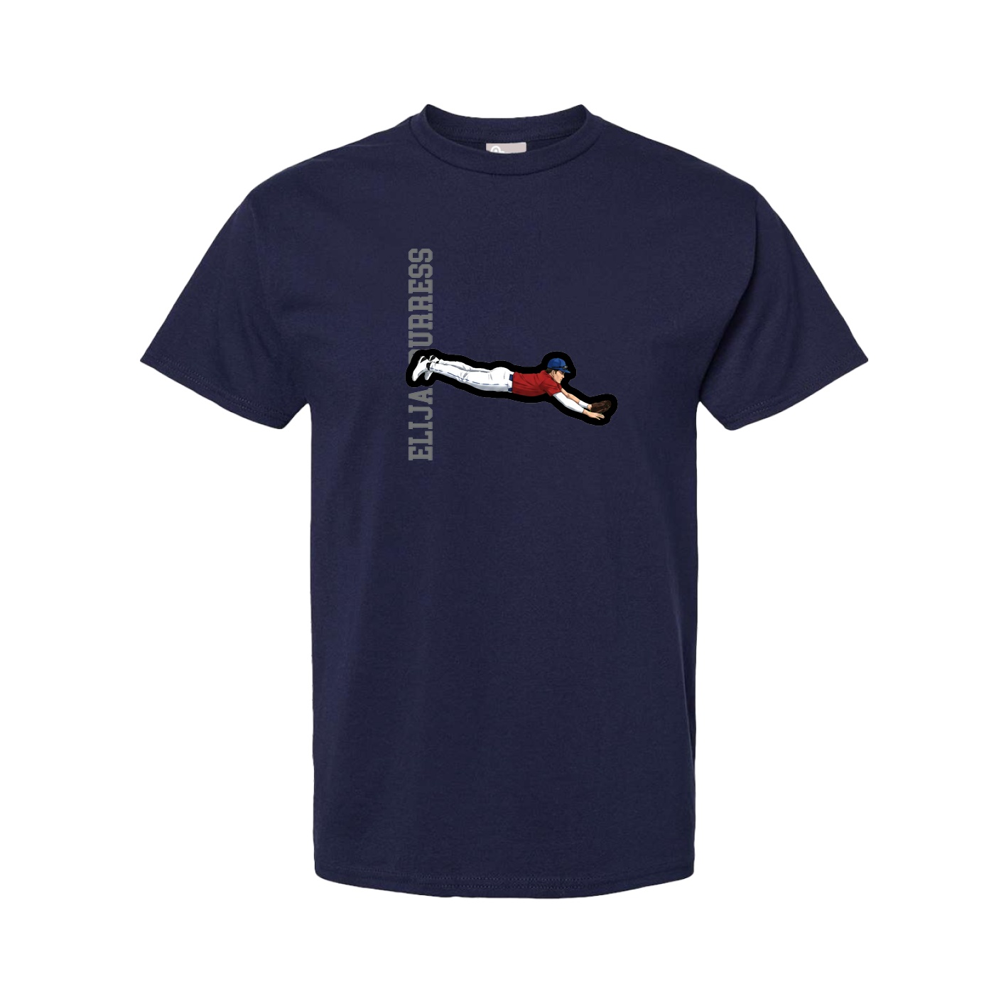 Tee — Name Vertical in Navy