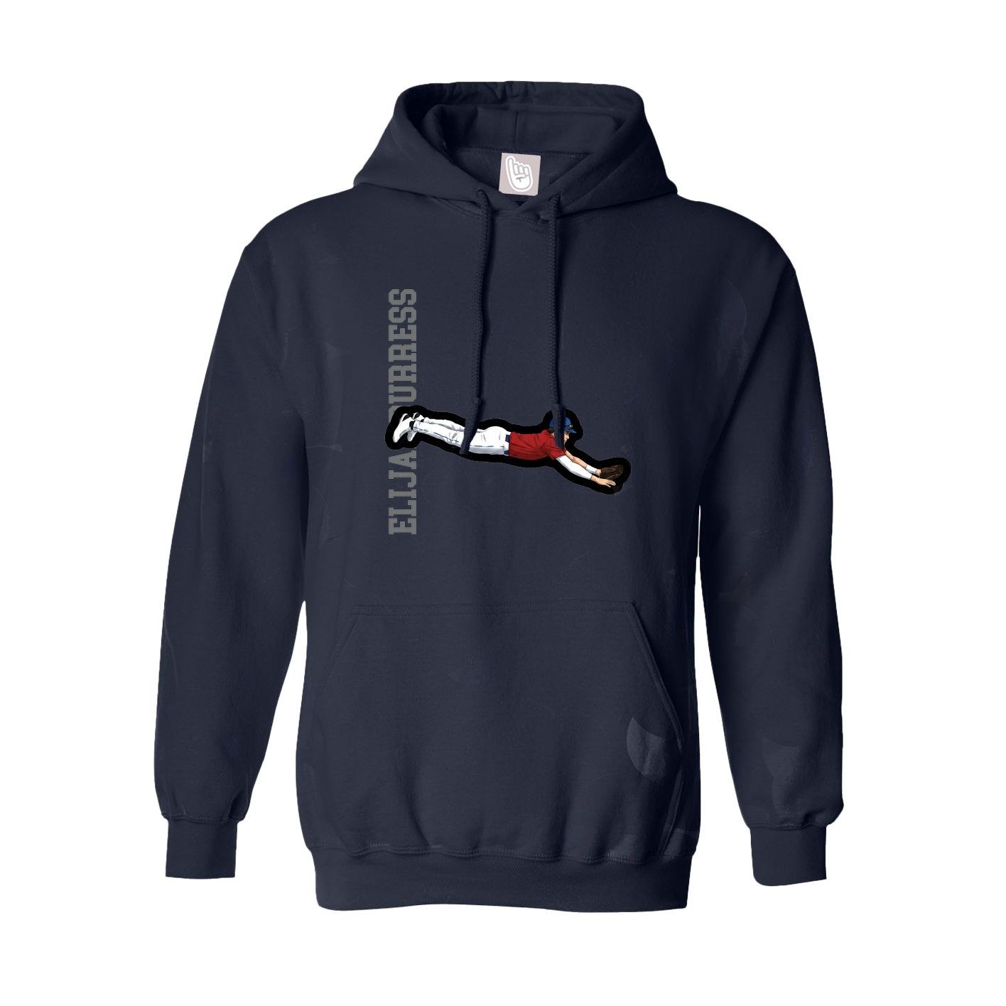 Youth Hoodie — Name Vertical in Navy