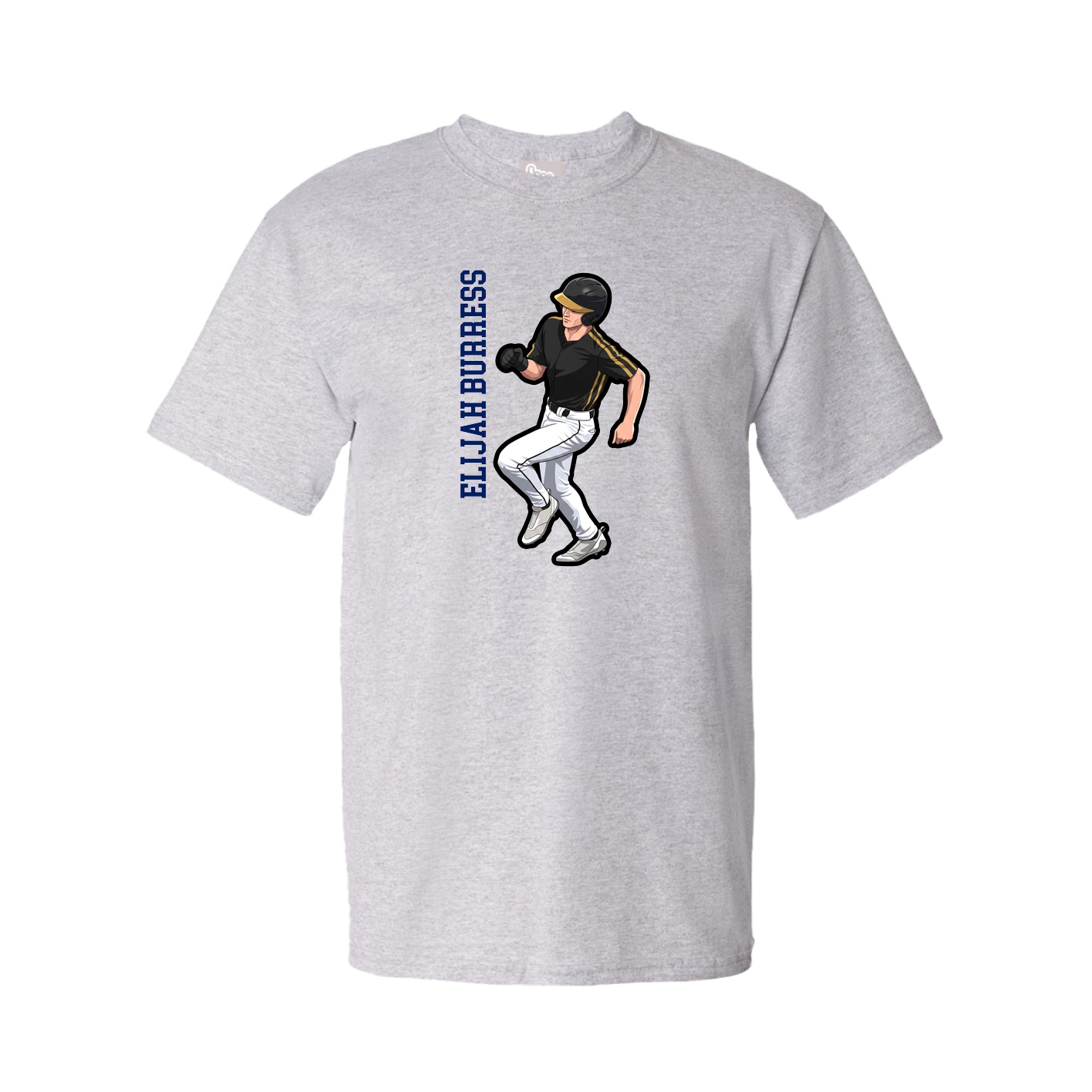 Youth Tee — Name Vertical in Grey