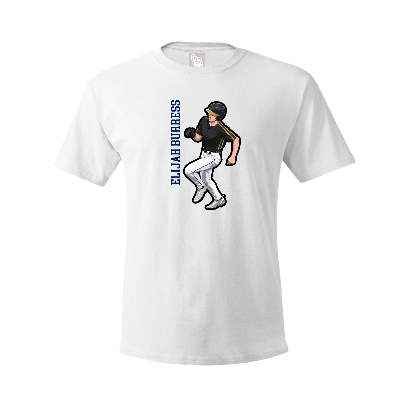 Youth Tee — Name Vertical in White