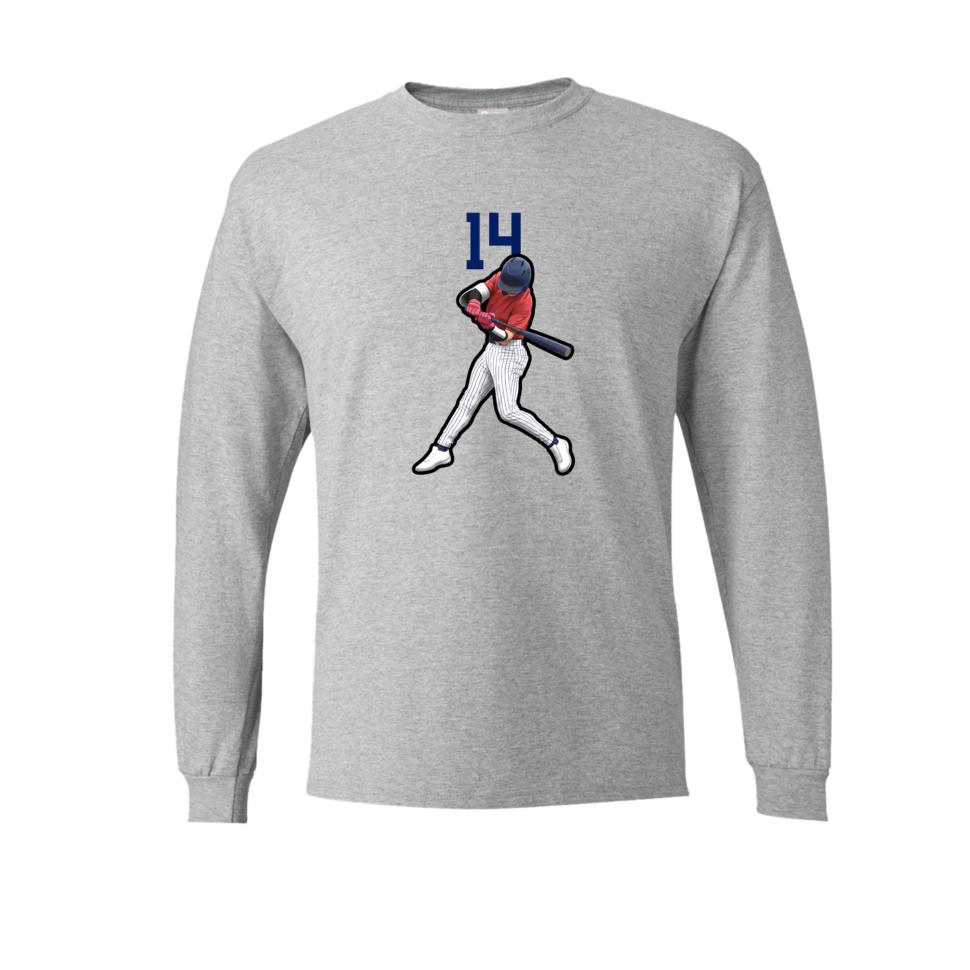 Long Sleeve Tee — Number Top in Grey