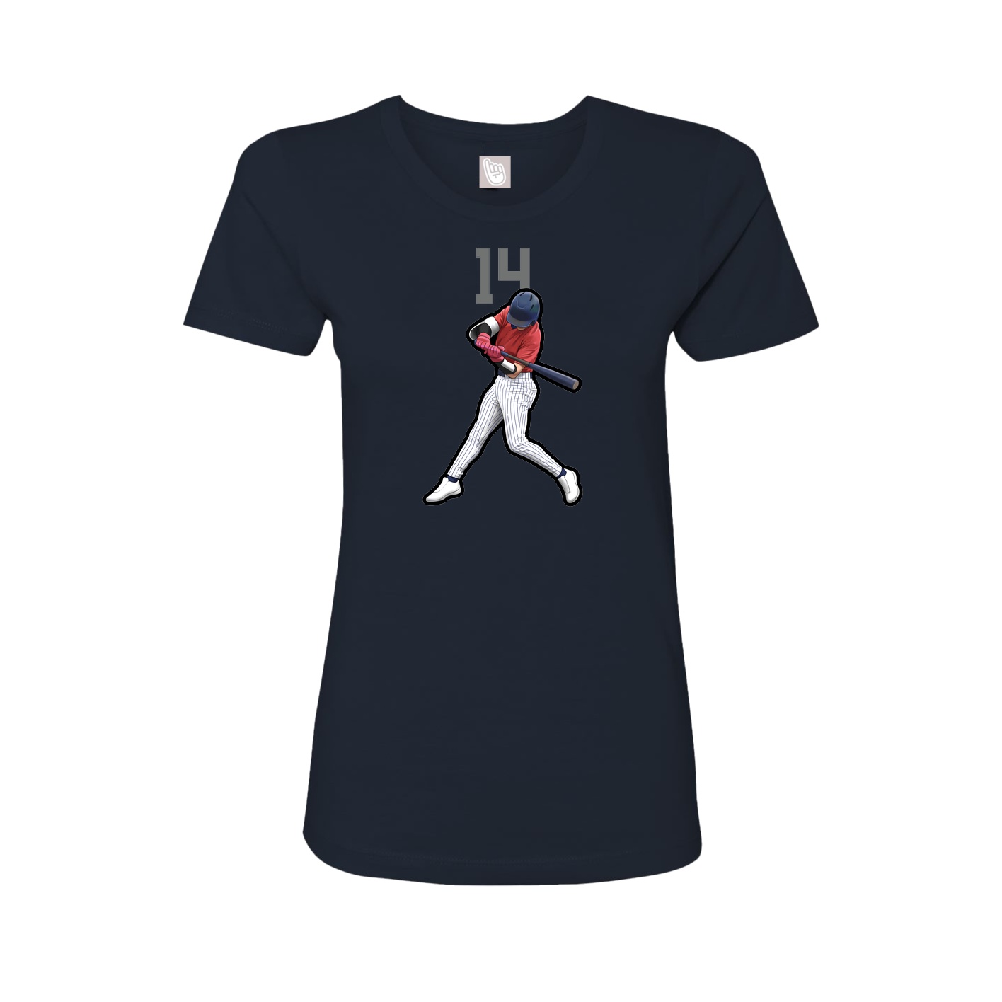 Fitted Women's Tee — Number Top in Navy